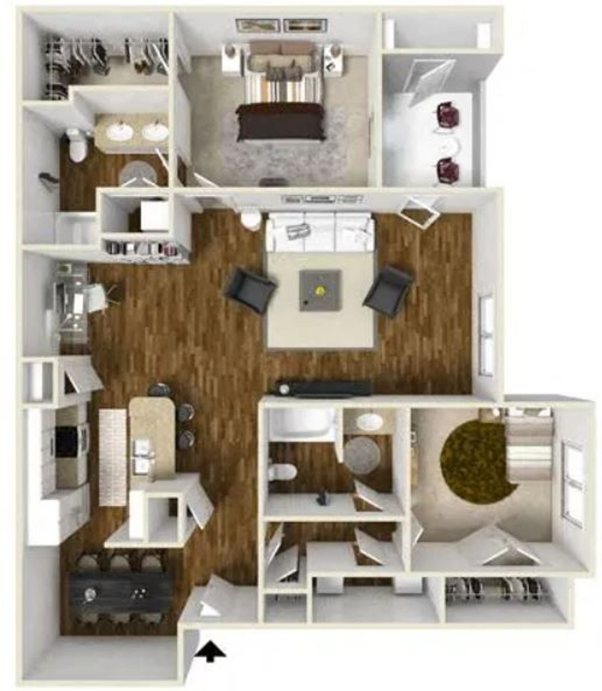 2 bedroom with Study