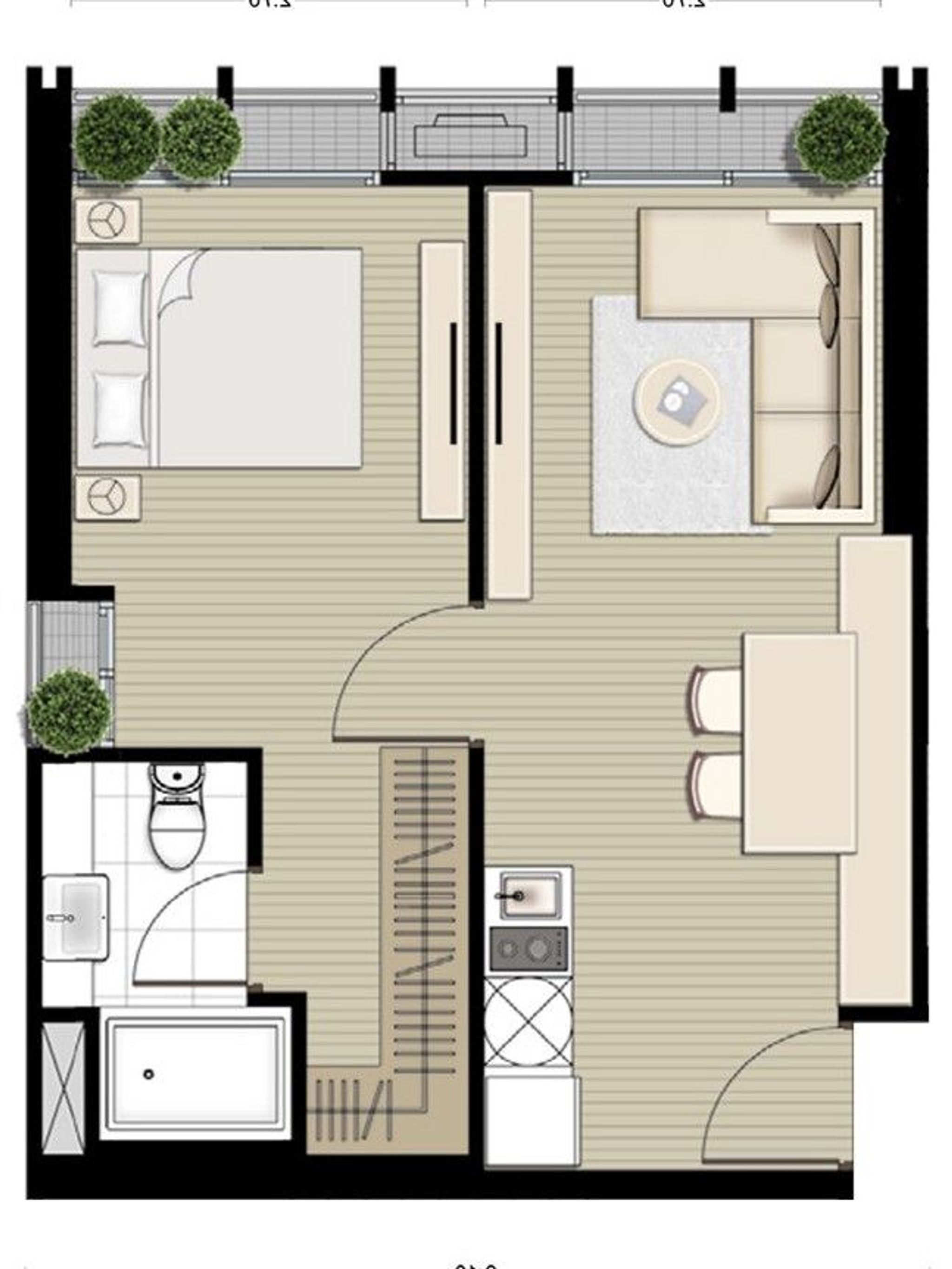 1Bedroom 44sqm