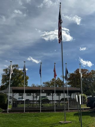 Flags In Front Of Building