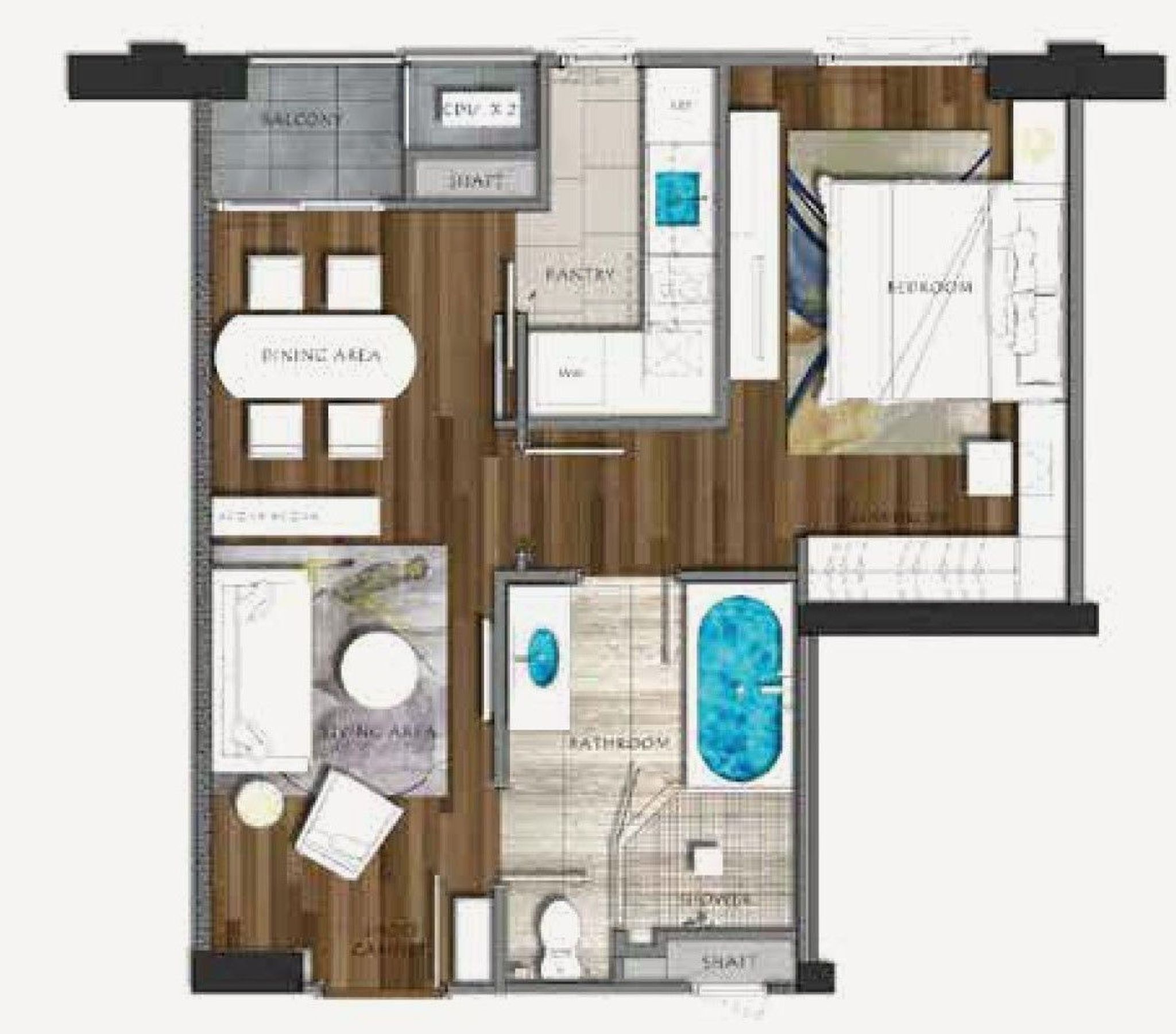 1Bedroom 54sqm