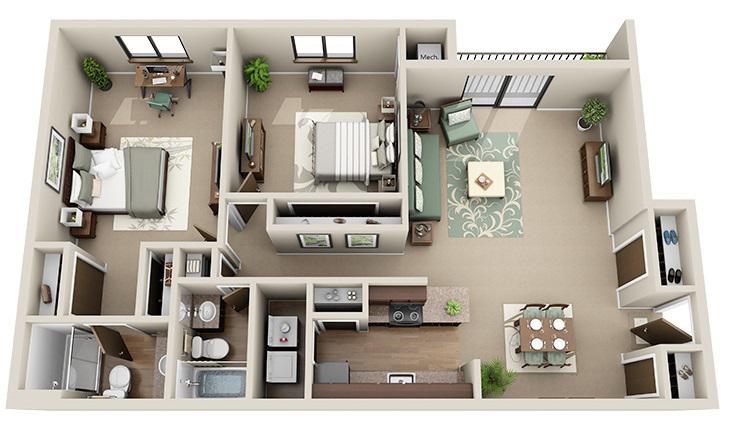 2 Bedroom, 2 Bathroom Deluxe