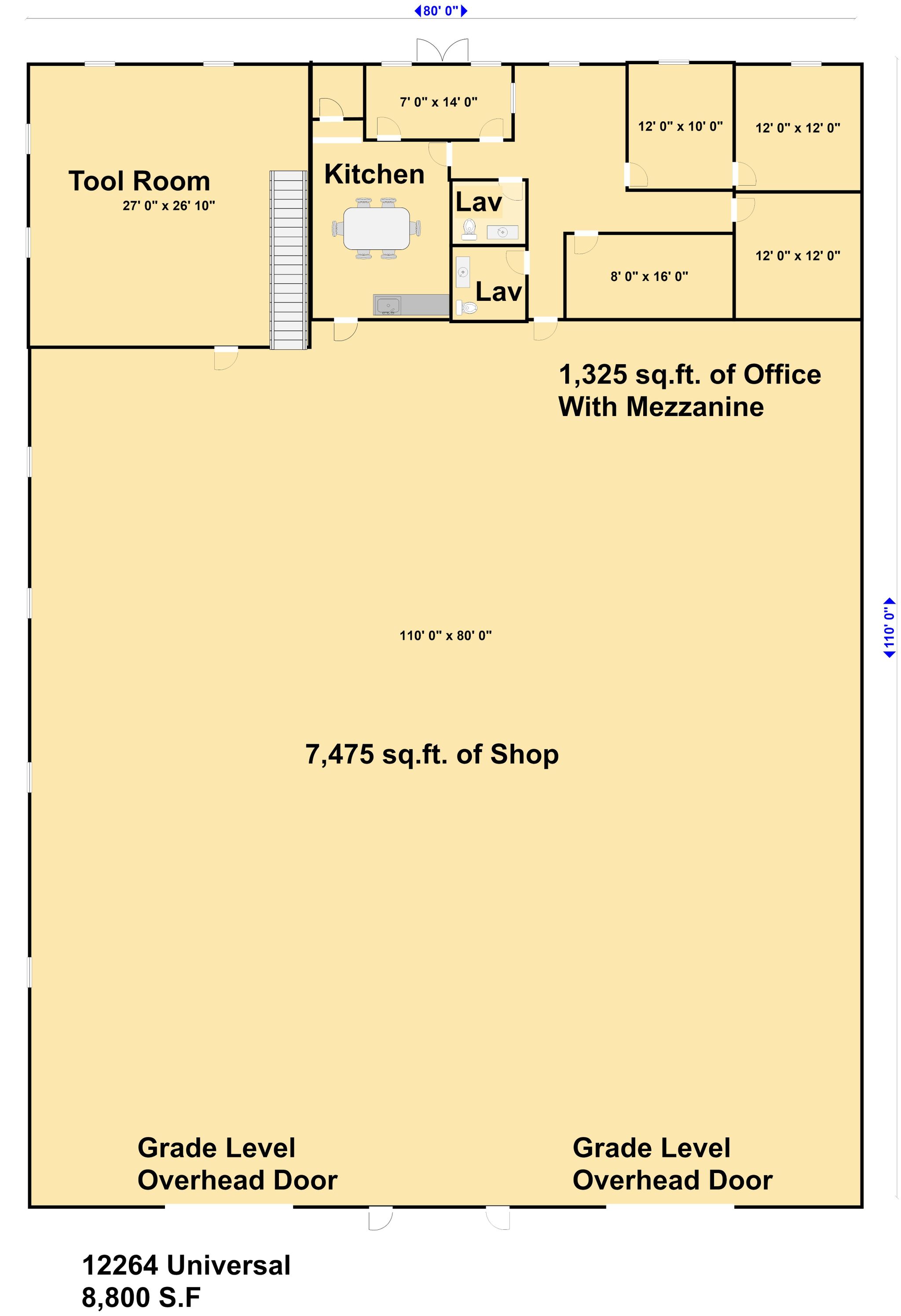 12264 Universal 8800 Sq.Ft.