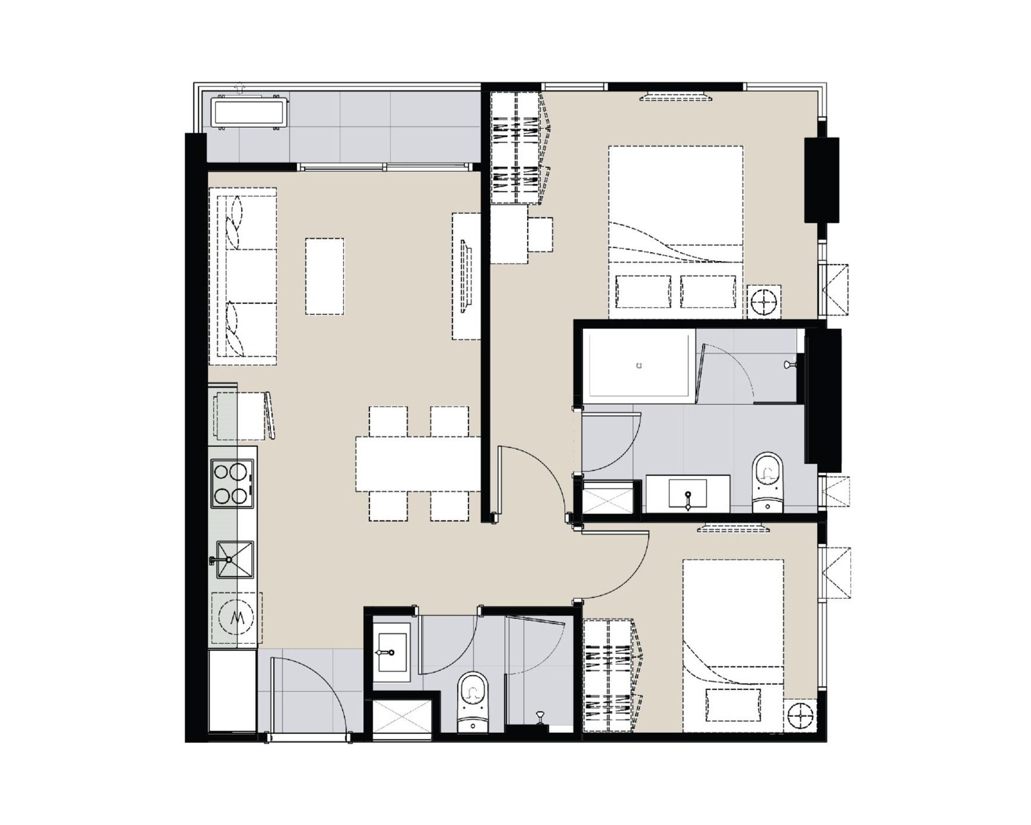 1Bedroom 54sqm
