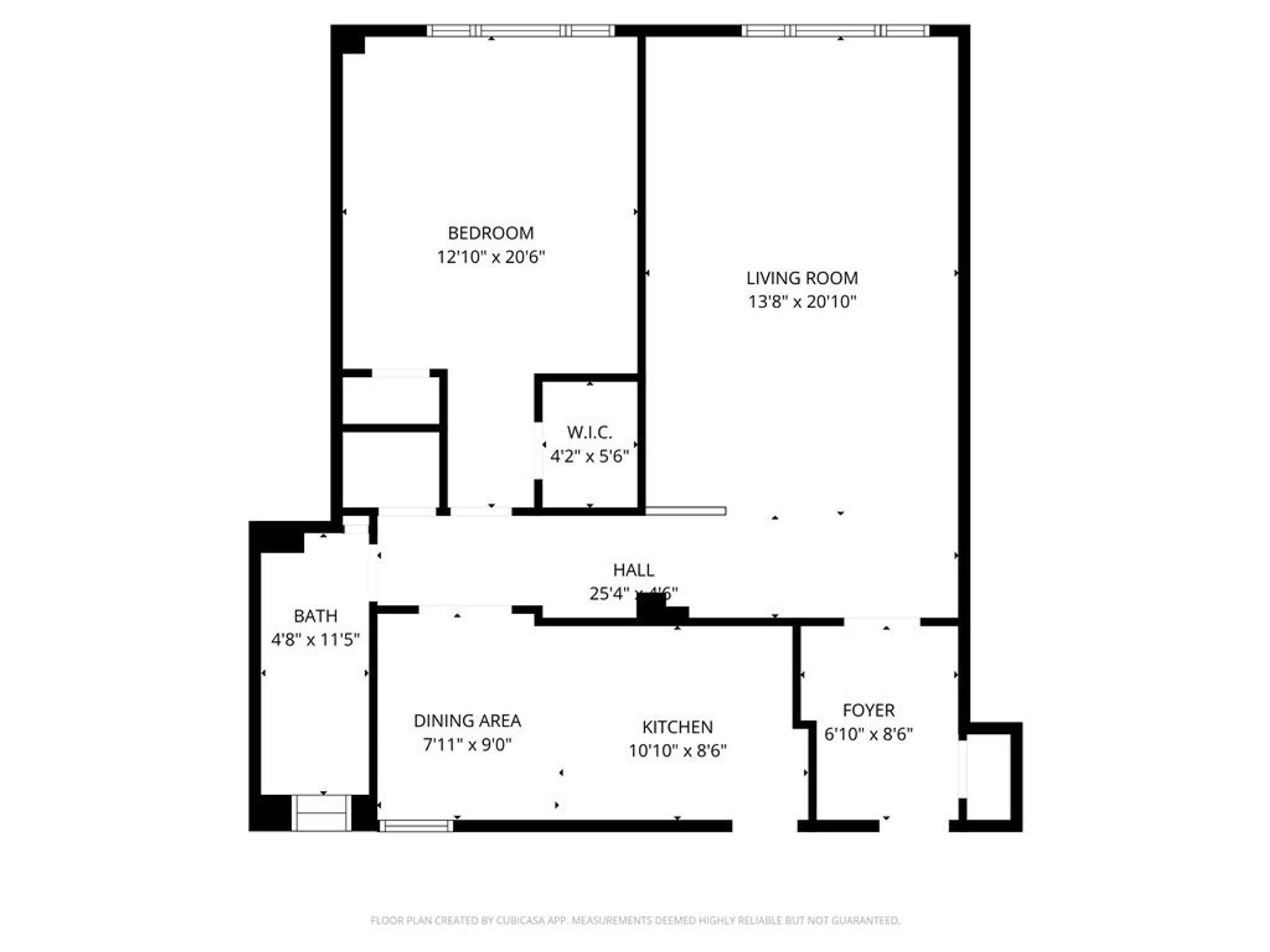 280 Bronxville Rd 4O cubi floor plan with dimensions