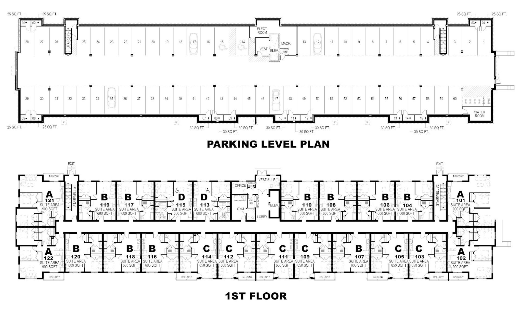 55 1st floor and parking garage