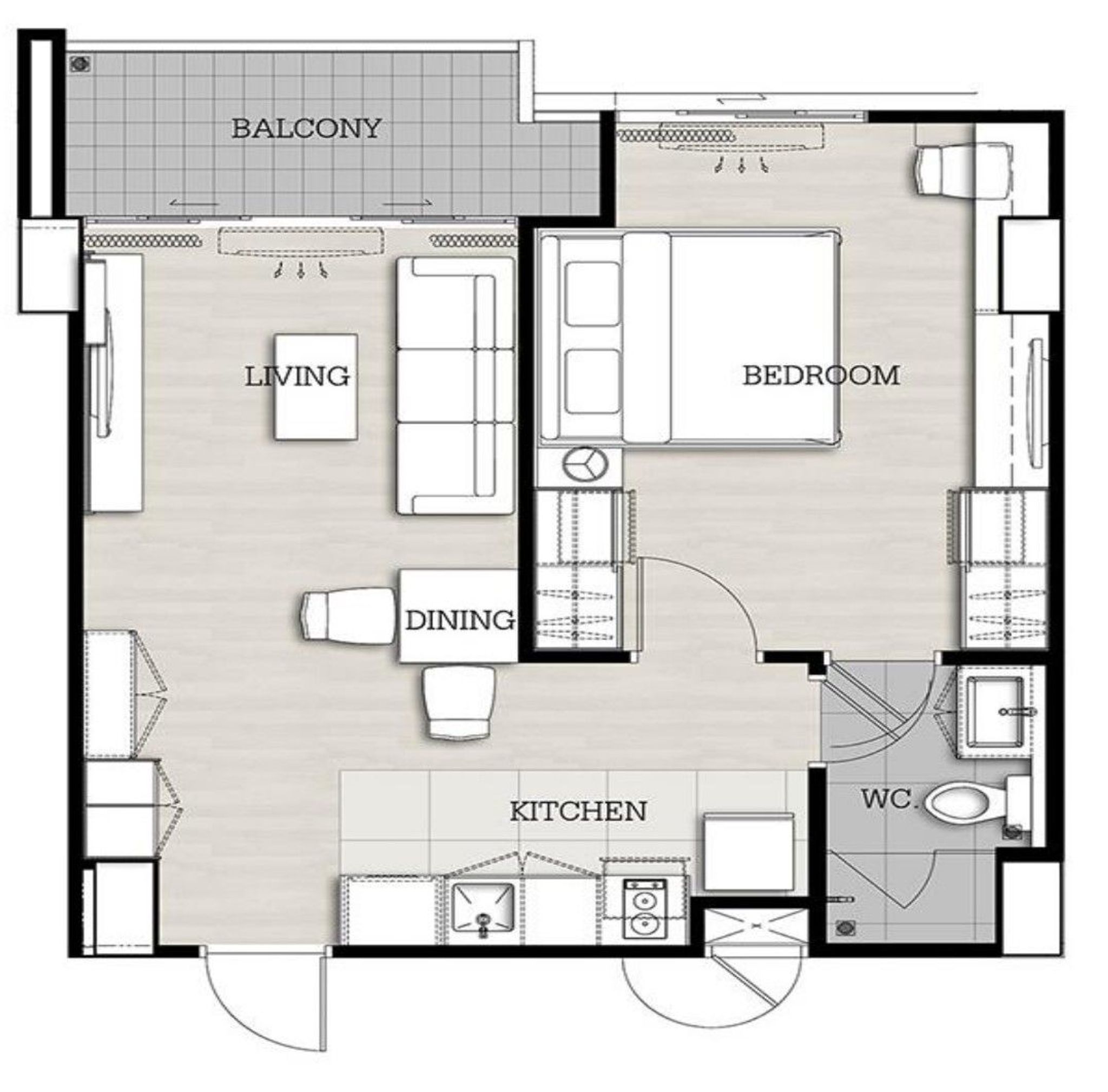 1Bedroo 40.70 sqm