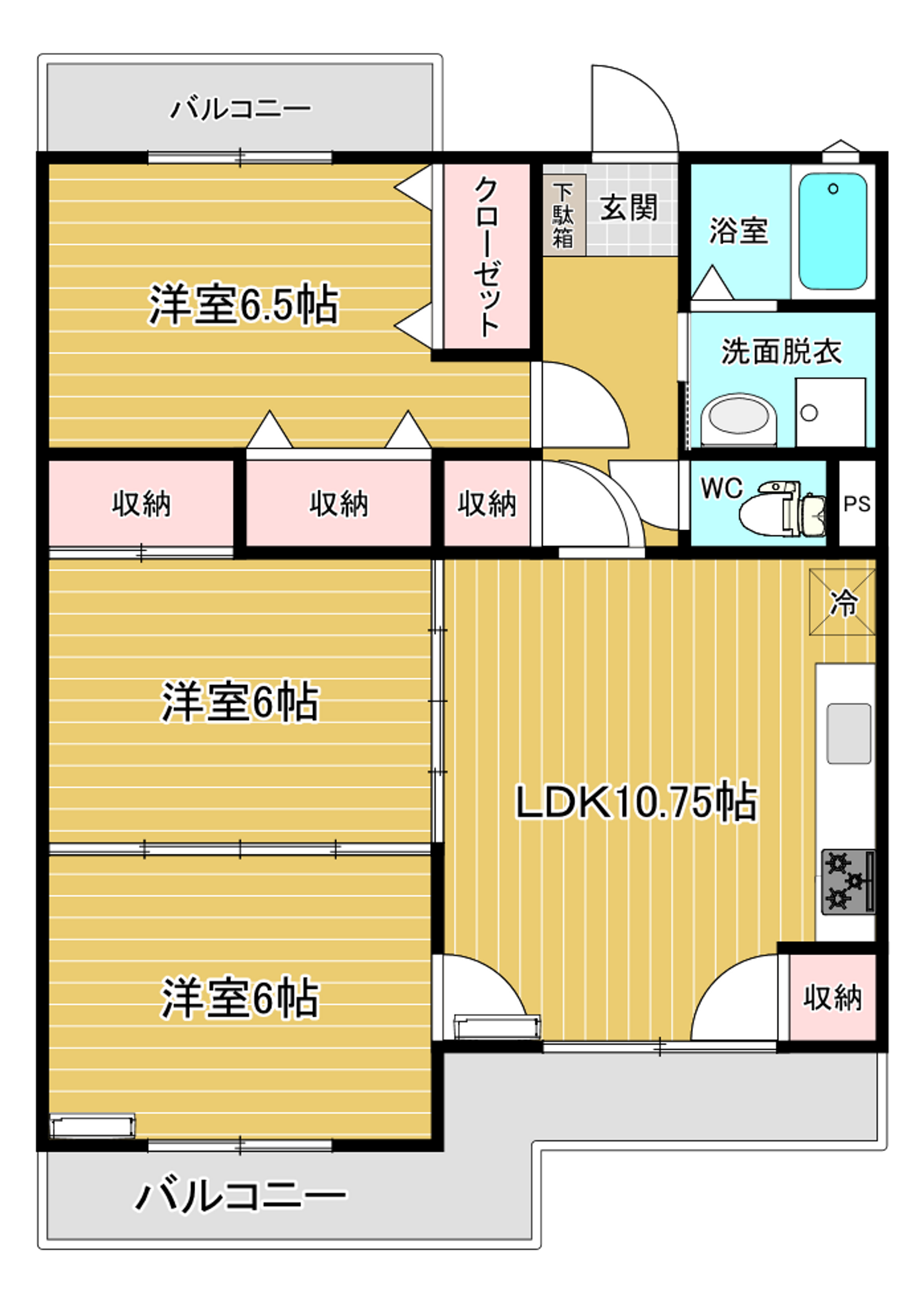 松代レジデンスⅠ　67.00㎡　3LDK