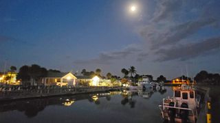 Rising moon at the Englewood Marina