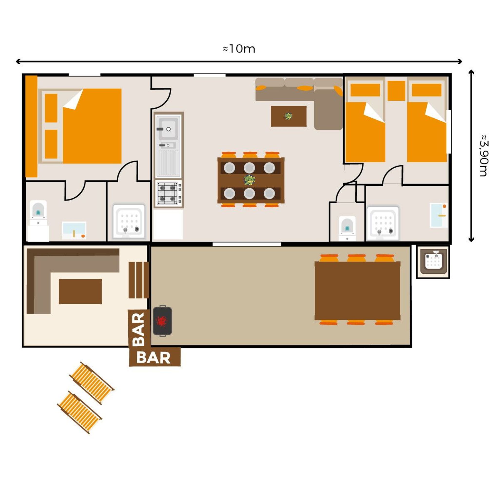 Modèle KEYWEST_plan-lodge-premium-4p