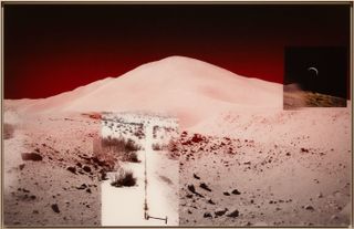 Hadley Rille and Hadley Delta with Barbed Wire Fence and Crescent Earth