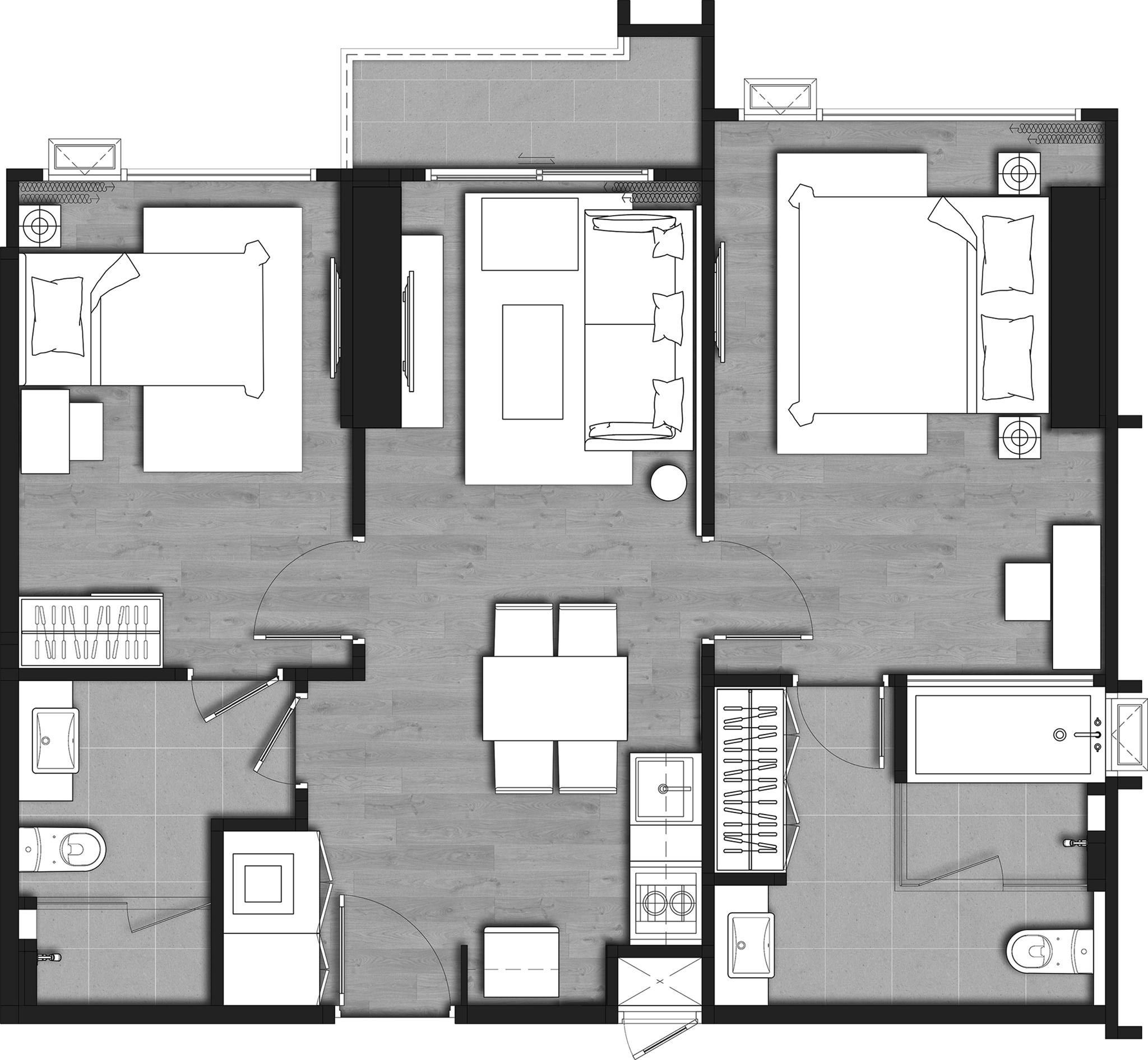 2Bedroom 65sqm