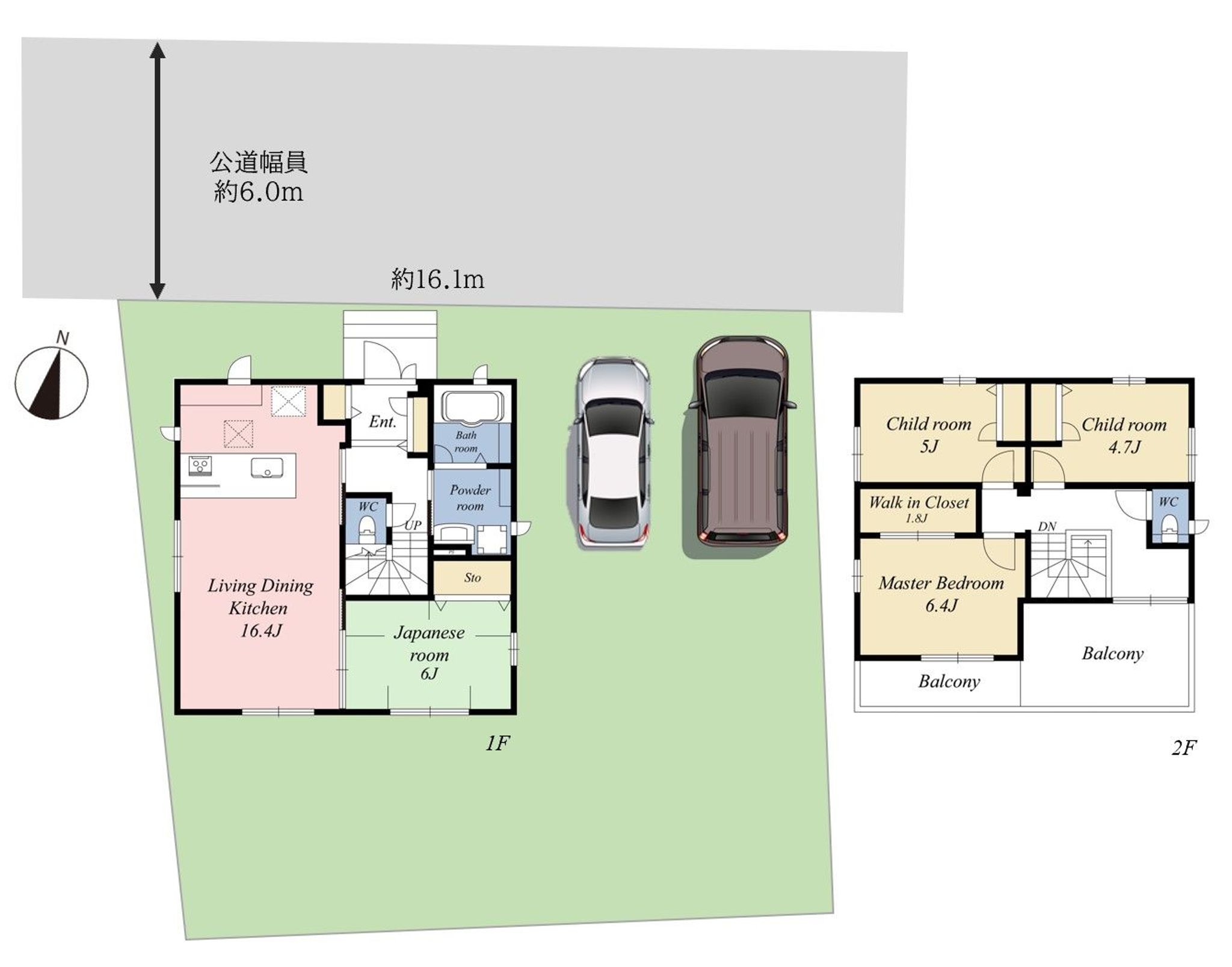 地形図＋間取り図_春日部市小渕戸建