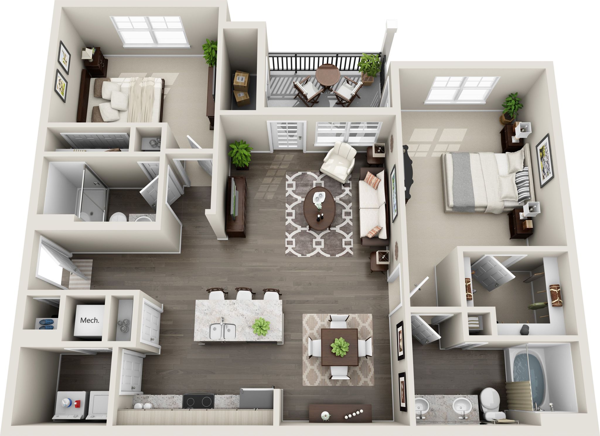 2 Bed, 2 Bath | 1,176 sq. ft. (B1)