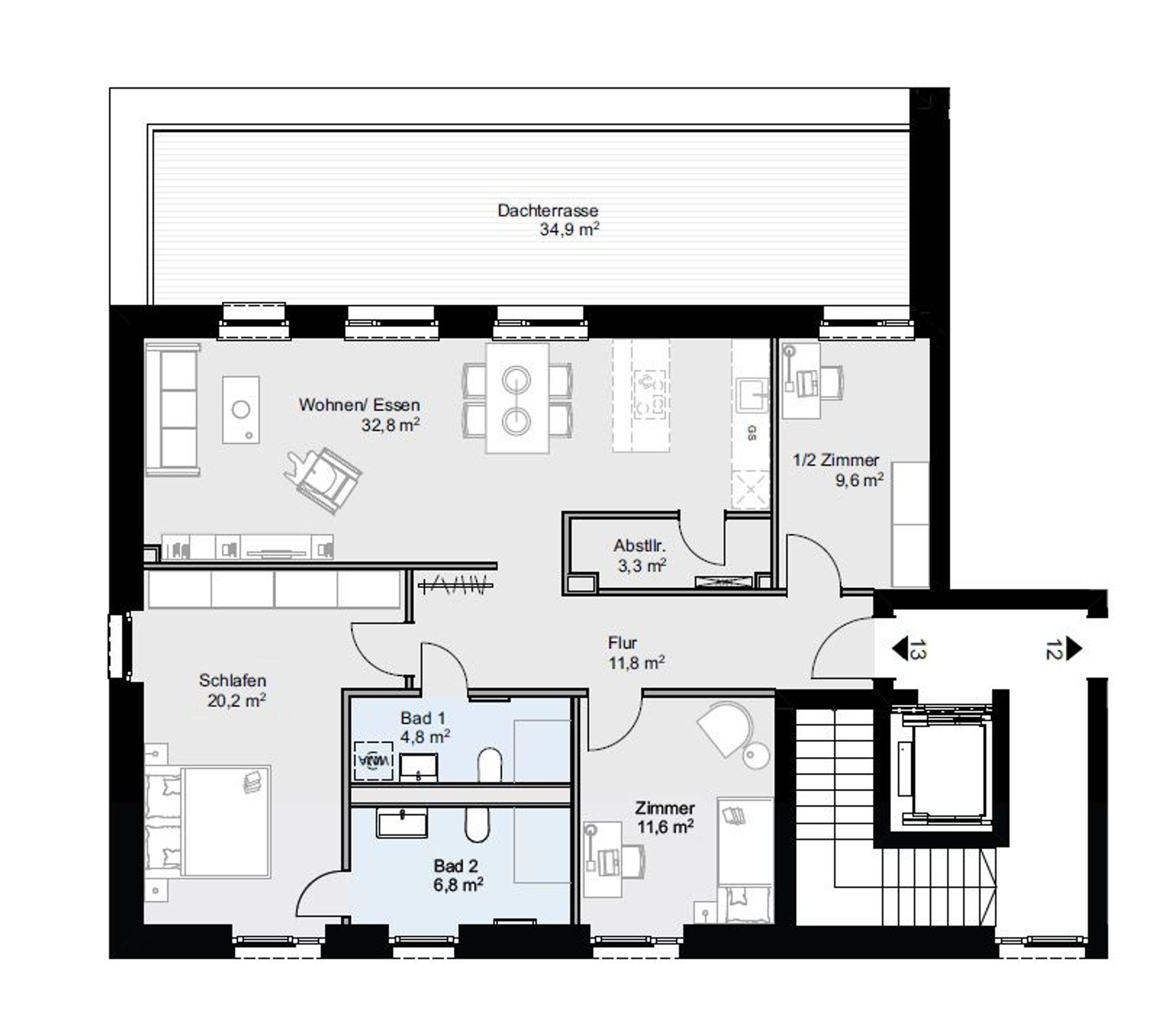 Grundriss WE 13