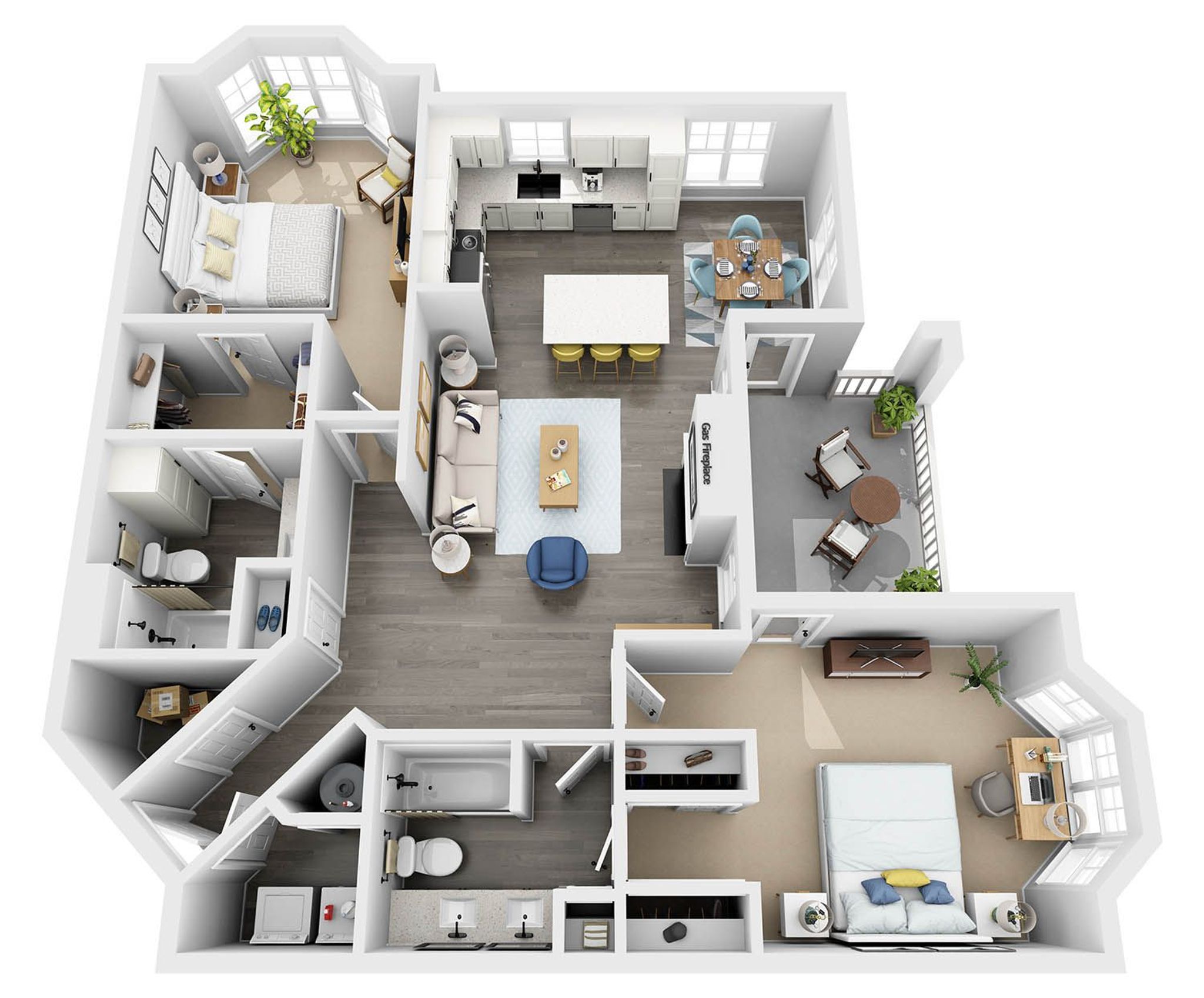 2 Bed, 2 Bath (B1 Legacy) - 1201 sq. ft.