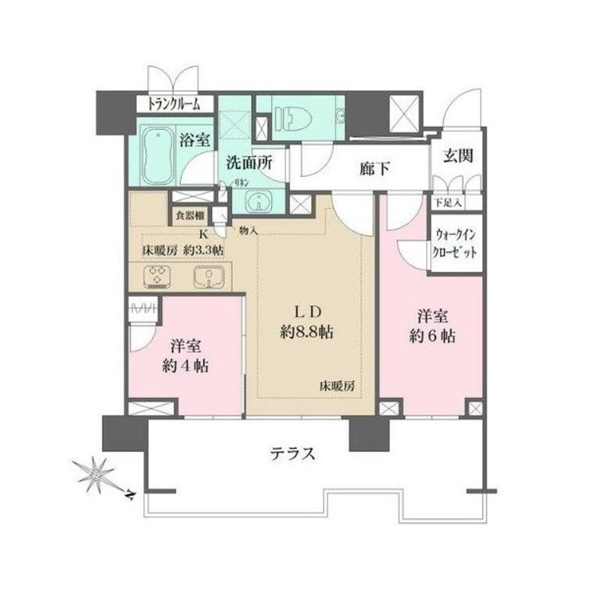 2LDK　55.13㎡