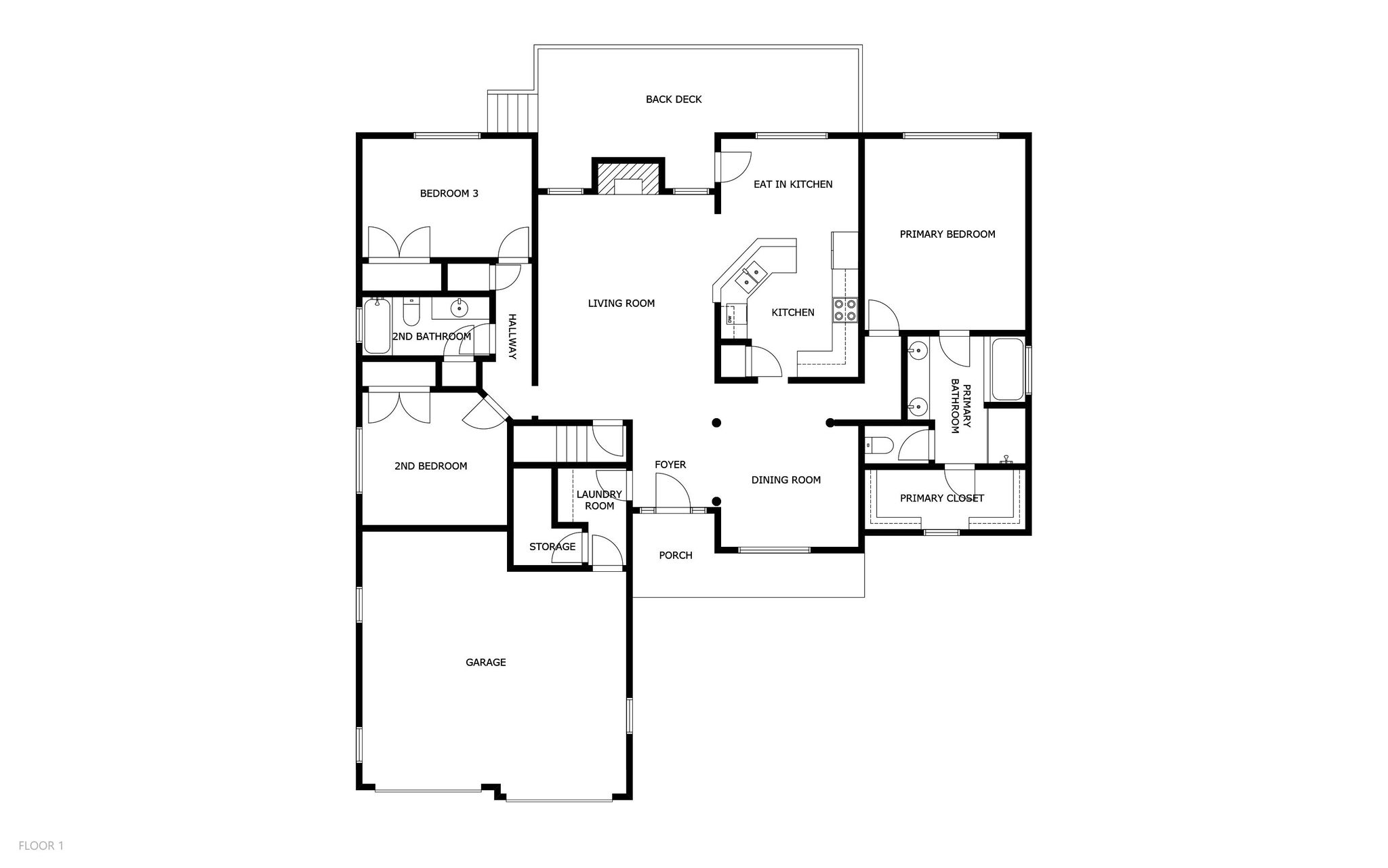 floor plan main level - 208 Southern Winds