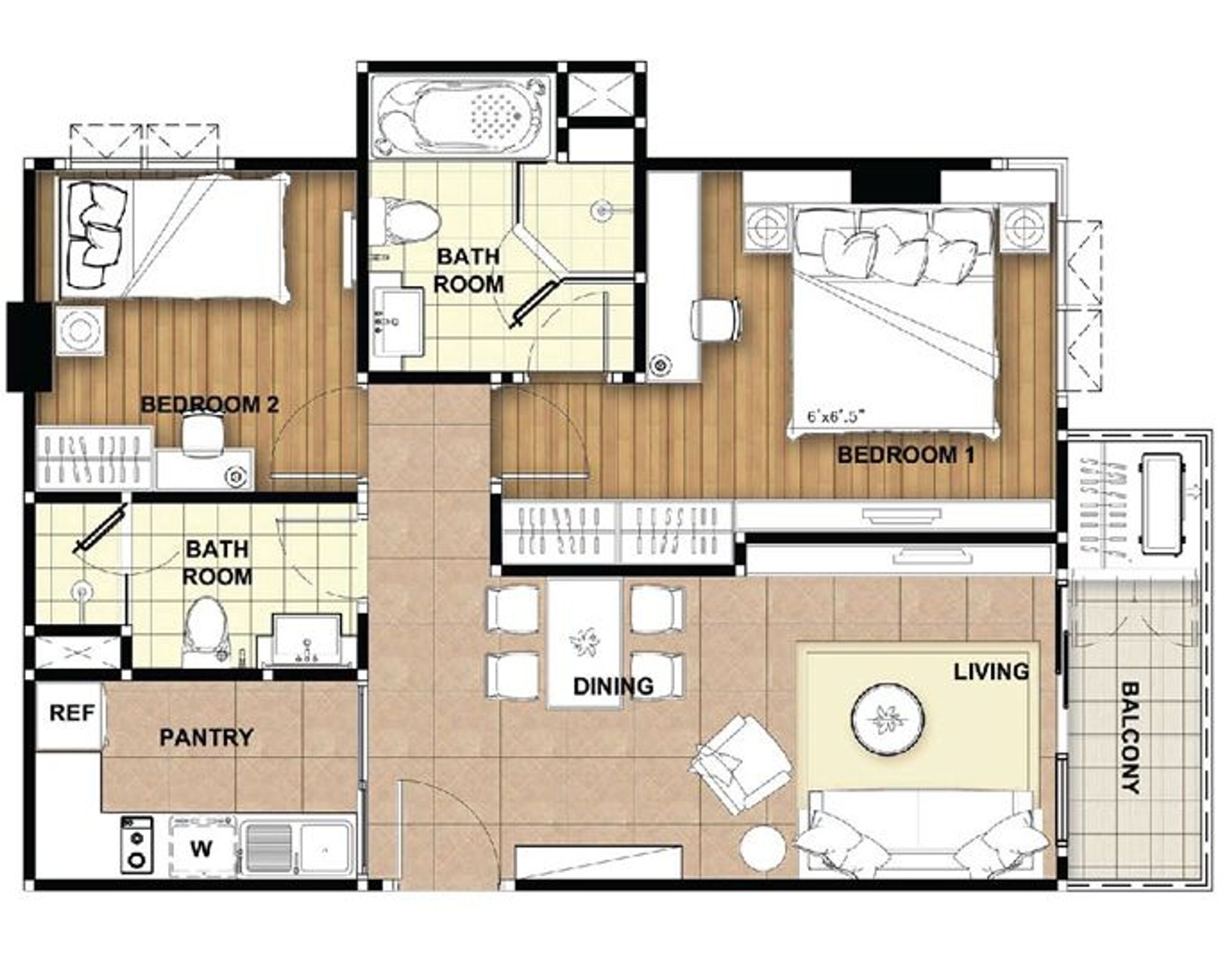 2Bedroom 65sqm