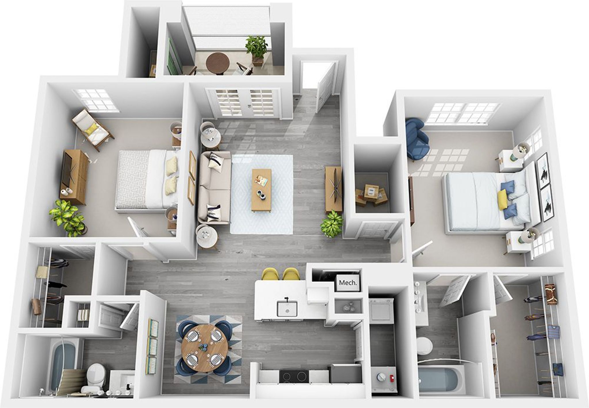 2 Bed, 2 Bath (B1 - Legacy)