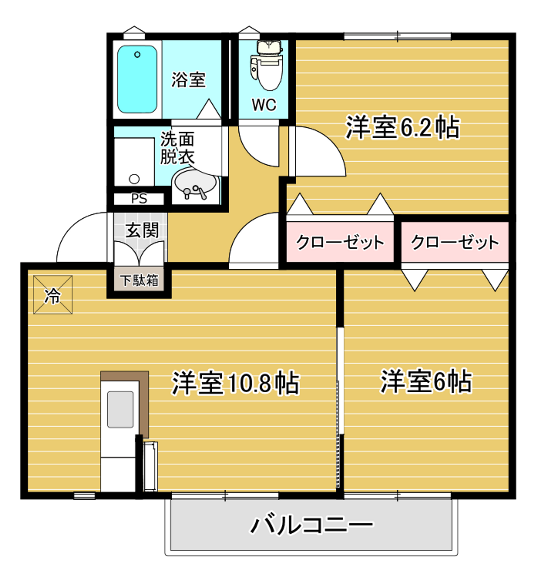 メルヴェーユ松代Ａ棟　52.65㎡　Ａタイプ