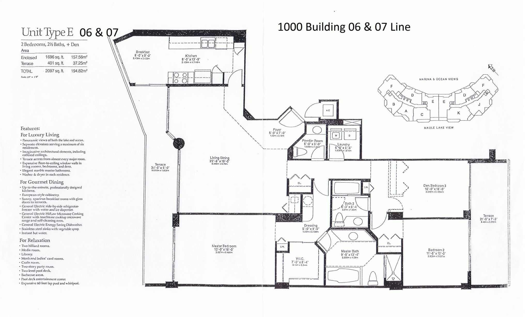 1000 Williams Island Blvd Floor Plan 06 & 07 Line