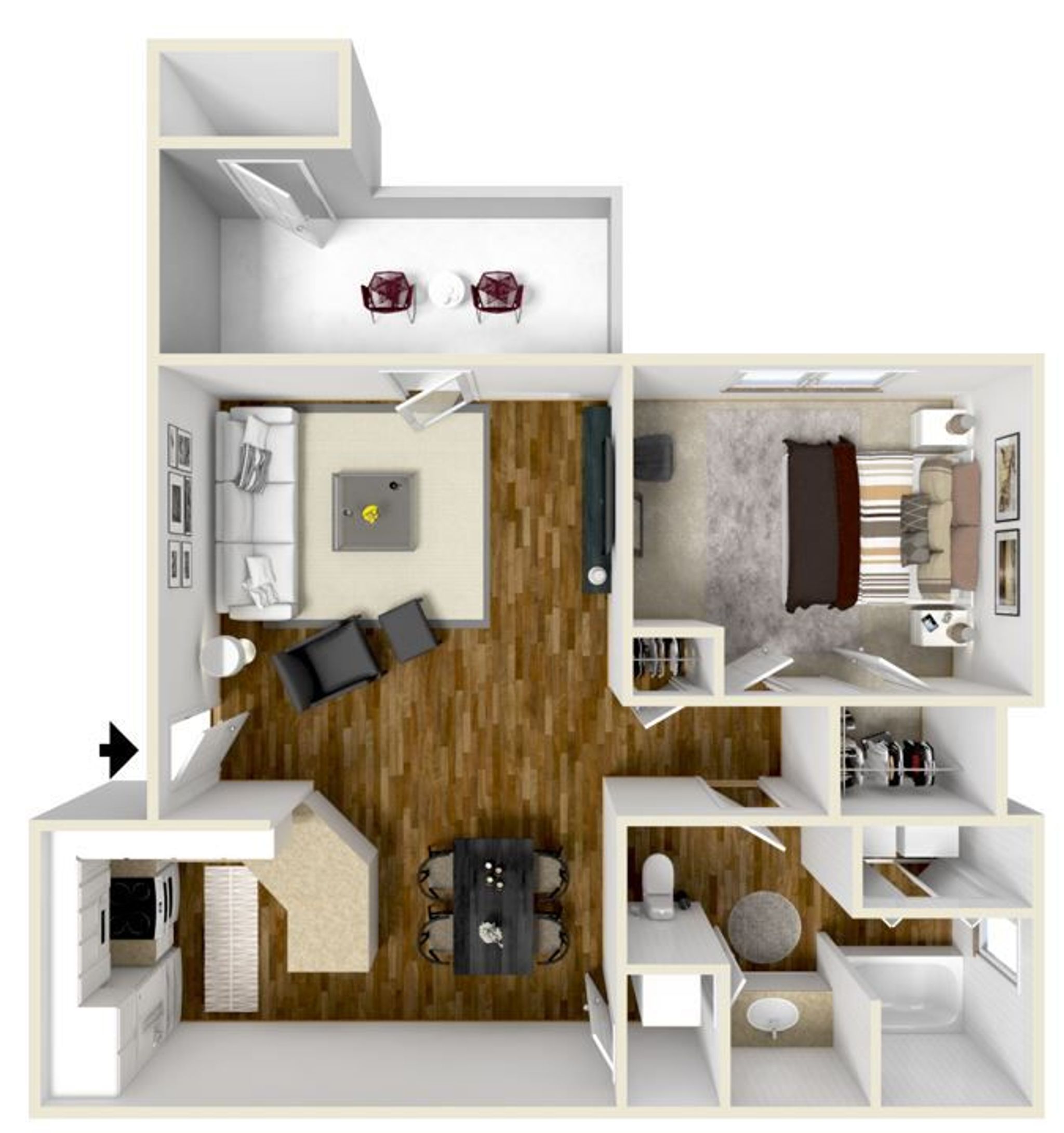 Lagniappe of Biloxi One Bedroom Apartment
