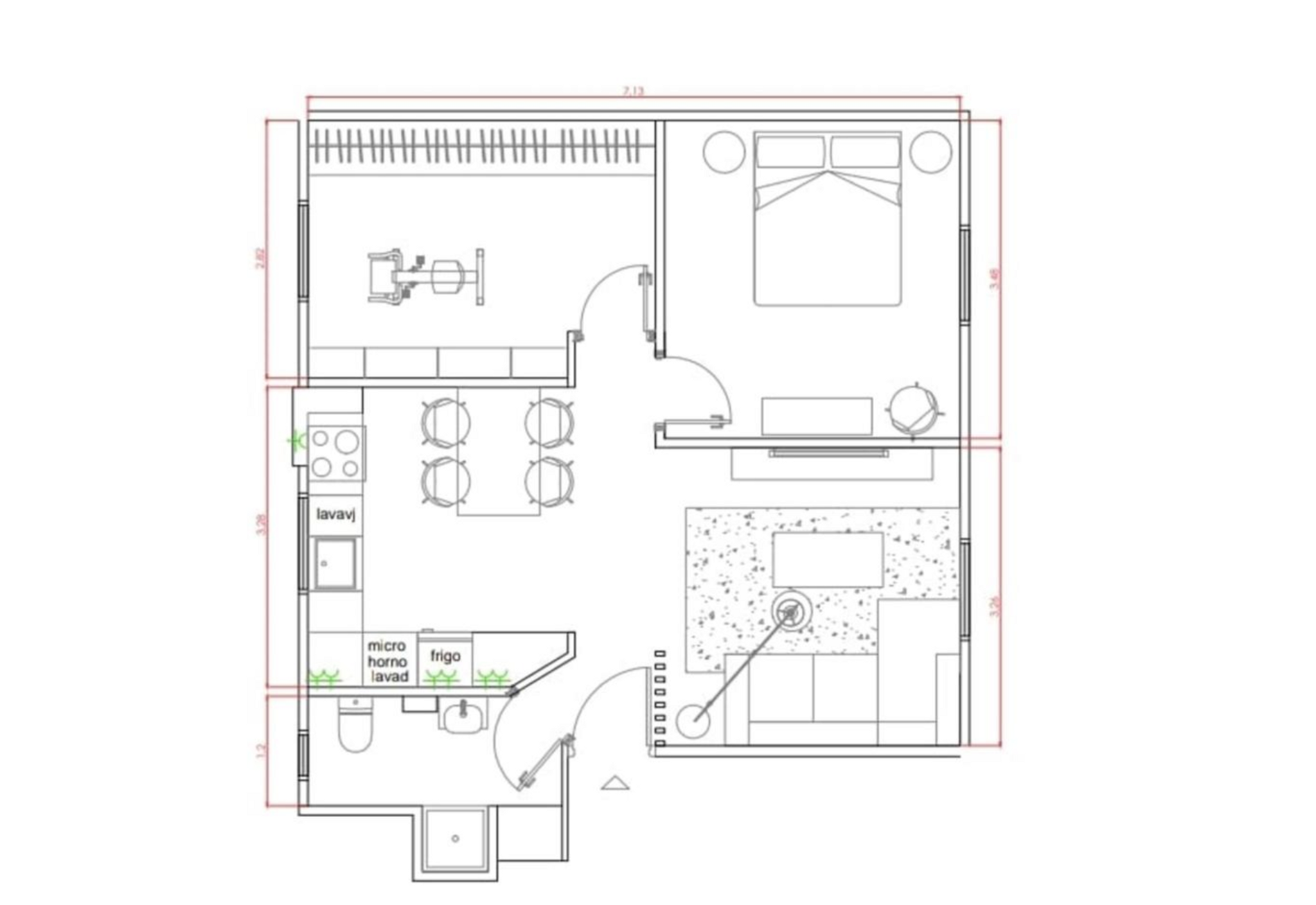 Plano piso Aiete - Donosti - 716