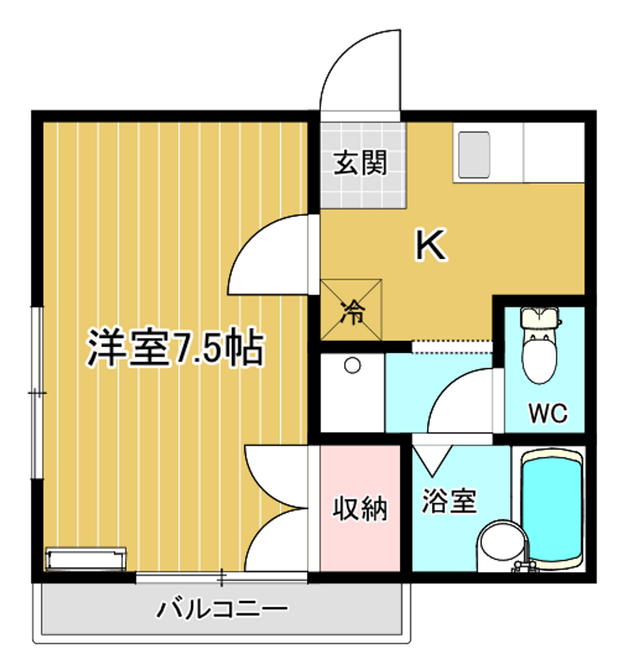 かとれあコーポⅡ　25㎡　Ａタイプ