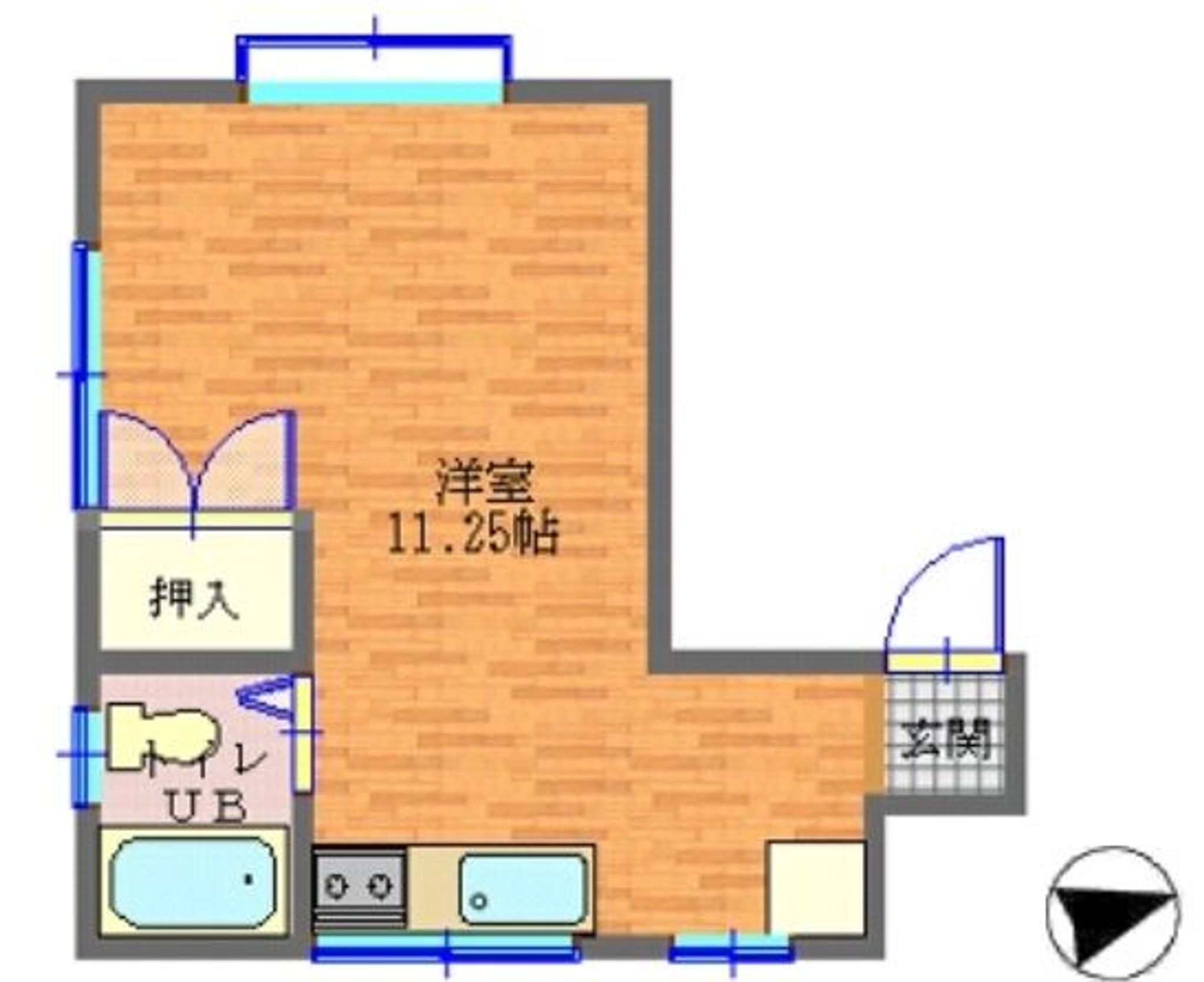 ハイツハンリーラ1号室　間取り図