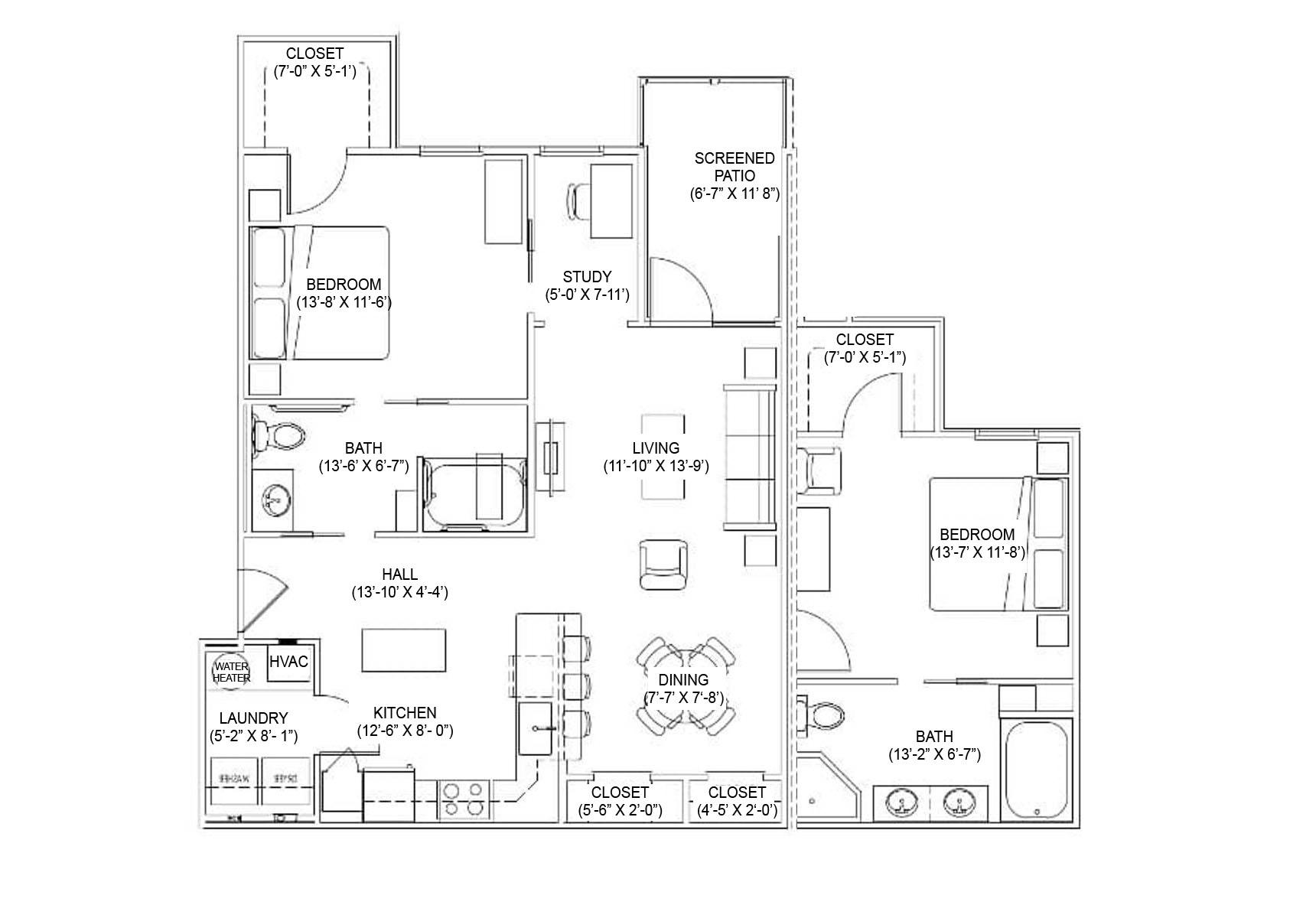 The Lincoln 6 - 2 Beds 2 Baths