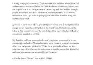 Mambo Yasezi, Marie C. Nazon, PhD, LMSW Statement
