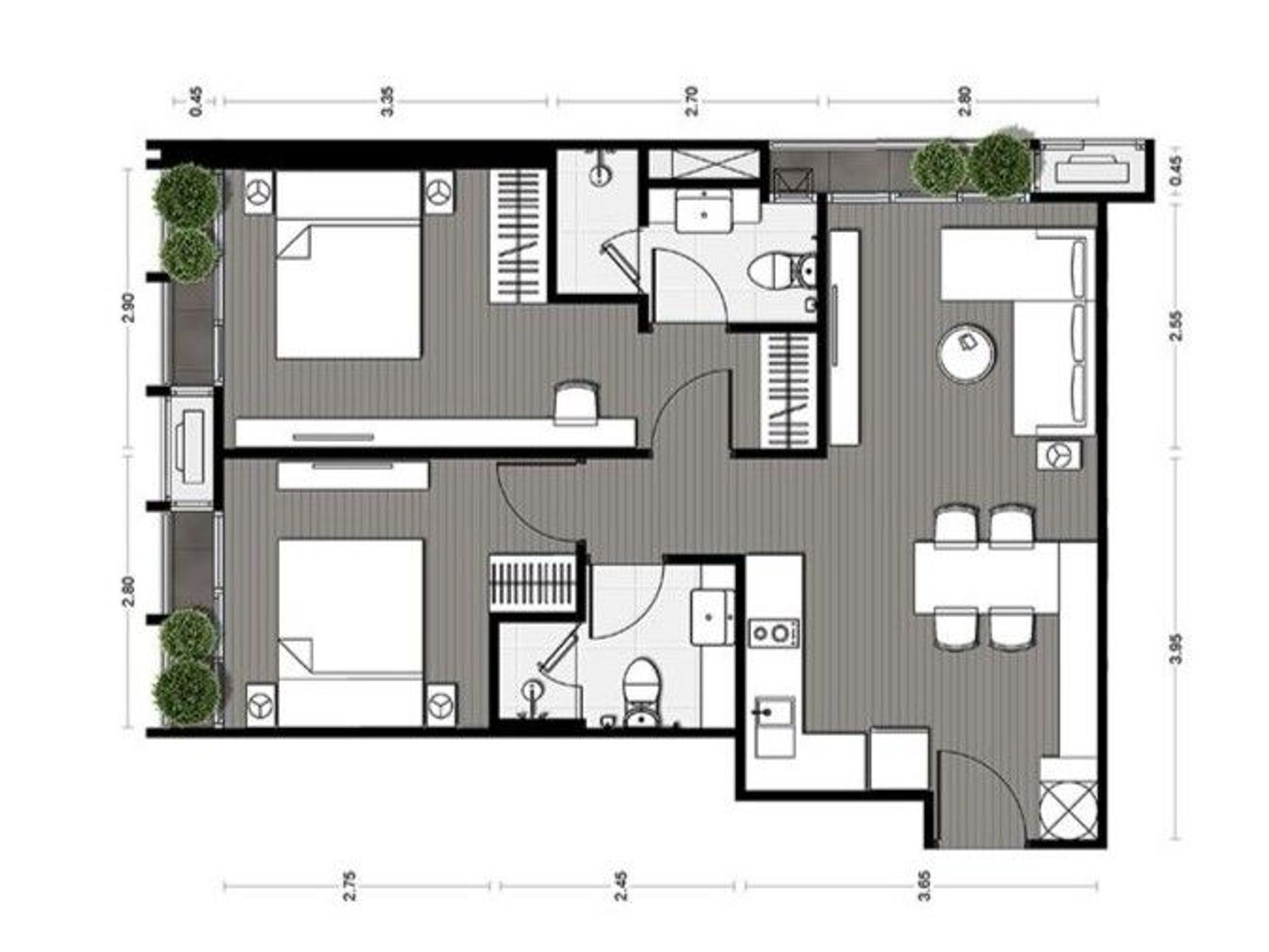2Bedroom 60sqm