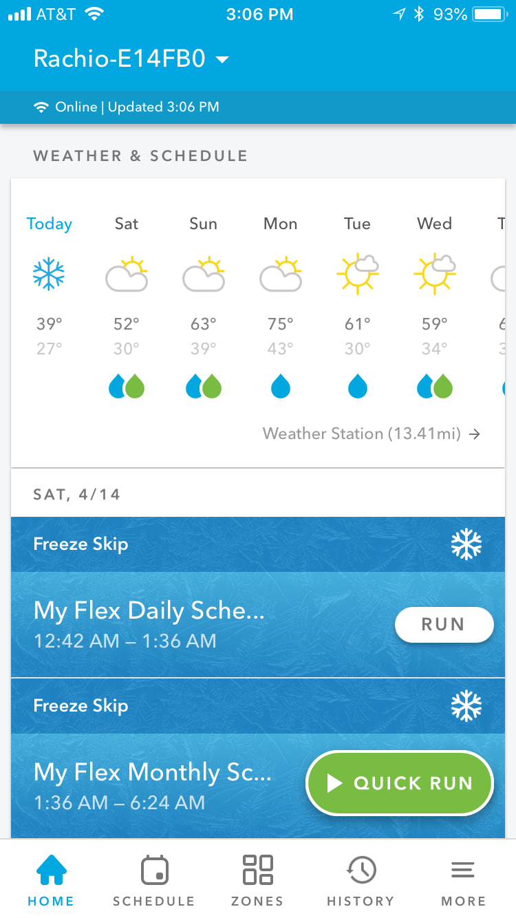 How do I manually water one or more zones? Quick Run overview Rachio