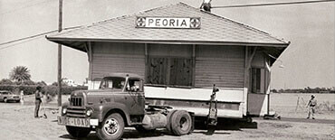 PEORIA DEPOT<br>MOVED TO PARK