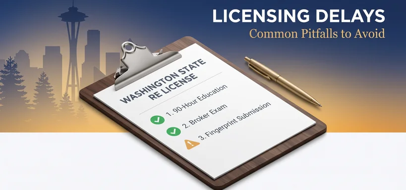 Common Mistakes That Delay Getting Your Washington Real Estate License