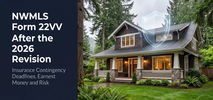 NWMLS Form 22VV After the 2026 Revision: Insurance Contingency Deadlines, Earnest Money and Risk for Washington Brokers