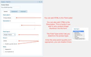 website shopping cart - Product Field
