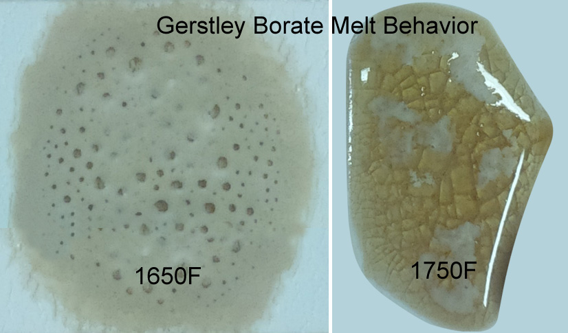 Gerstley Borate melts in two stages