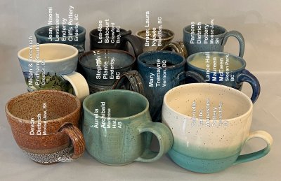 Mugs made by Canadian potters