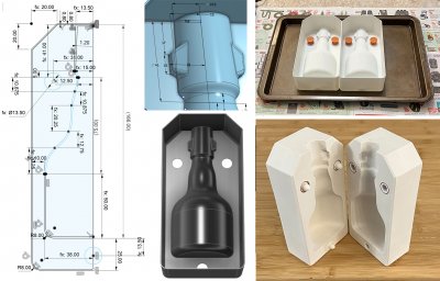 3D printed case mold for making ceramic beer bottles