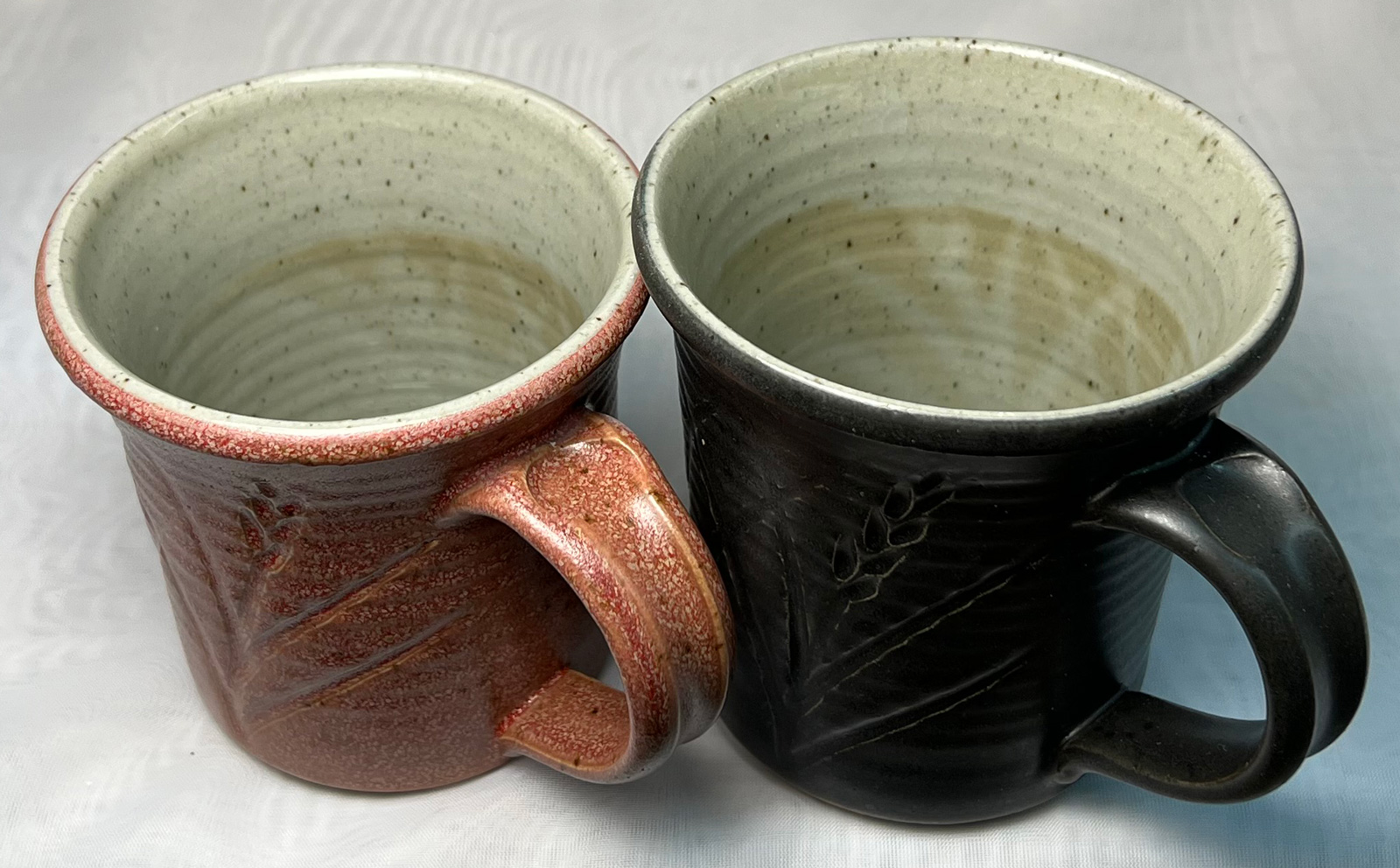 Mugs are carbon stained on the inside