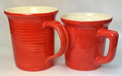 2 Stoneware Ceramic 10 OZ Mug Colorful Medium Mug TWO Red -  UK