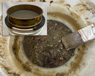 Washing clay through a sieve