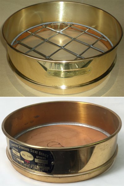 No. 4 sieve and No. 200 washing sieve