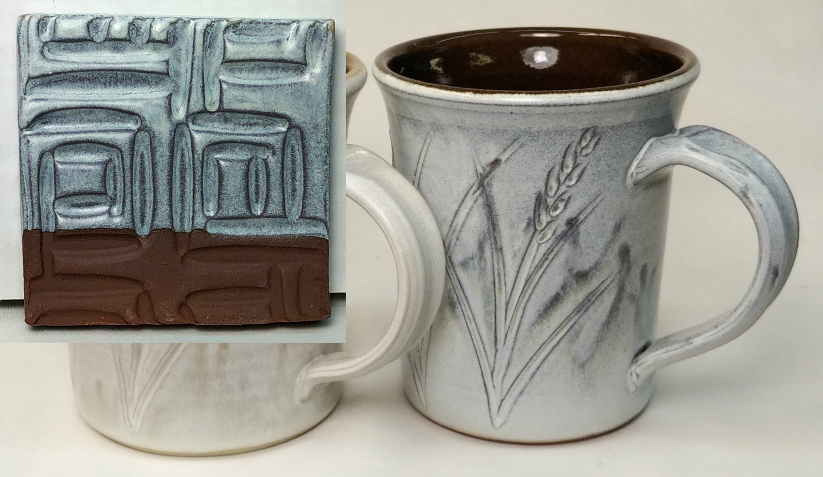 A titanium opacified glaze on a mug