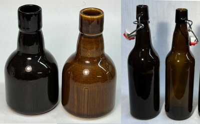 Beer bottle glass vs stoneware glaze