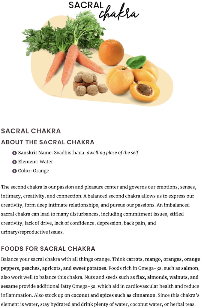 Sacral Chakra Foods