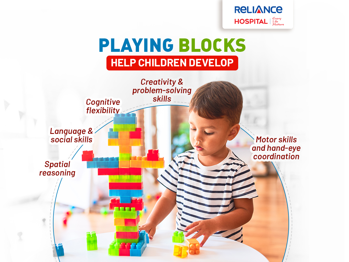 Playing blocks help children develop