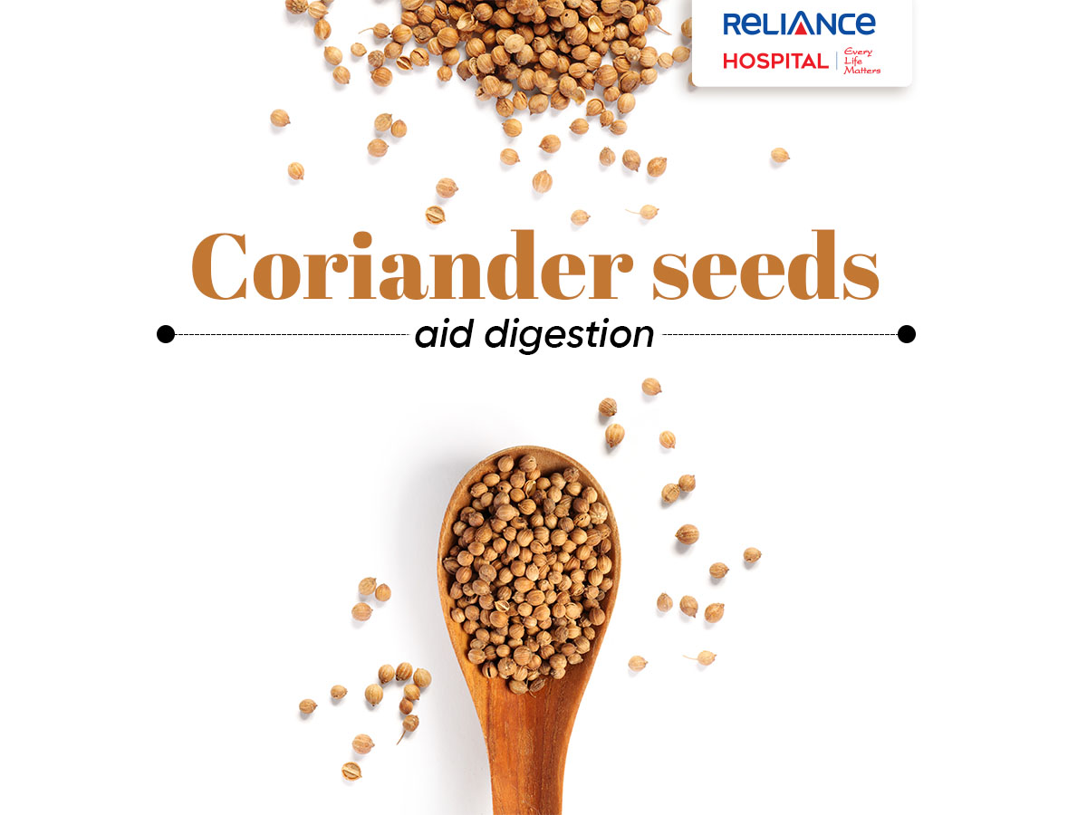 Coriander seeds aid digestion
