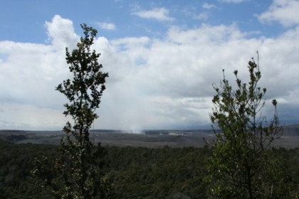 Main crater, steaming away